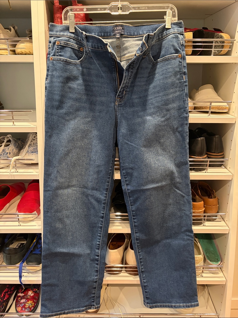 J. Crew Factory Medium Blue Straight-Leg Jeans